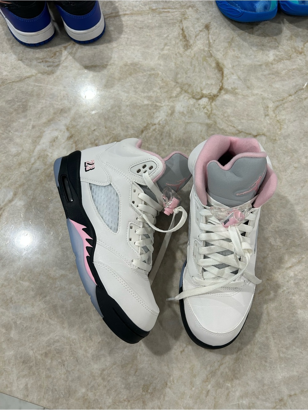 Nike Kids White, Pink and Black High-Top Sneakers